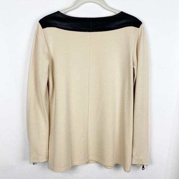 SA by Seth Aaron Faux Leather Zipper Detail Top - Picture 2 of 6